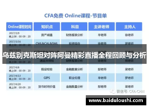 乌兹别克斯坦对阵阿曼精彩直播全程回顾与分析